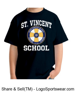 The St. Vincent Shirt - Navy Blue w/ Color Pop!- Youth Design Zoom